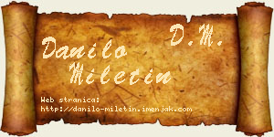 Danilo Miletin vizit kartica